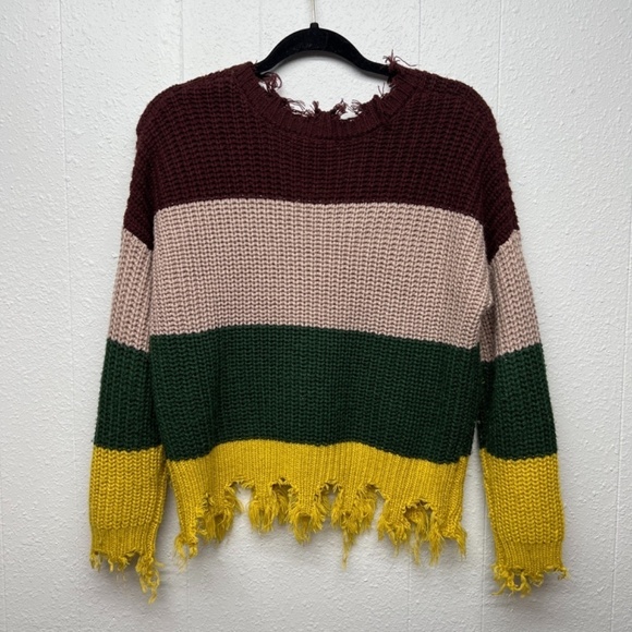 Love Tree Distressed Bohemian Womens Sweater Small Chic Chaotic Academia - Picture 7 of 12